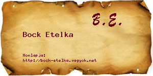 Bock Etelka névjegykártya